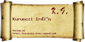 Kurunczi Irén névjegykártya