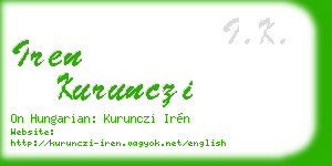 iren kurunczi business card